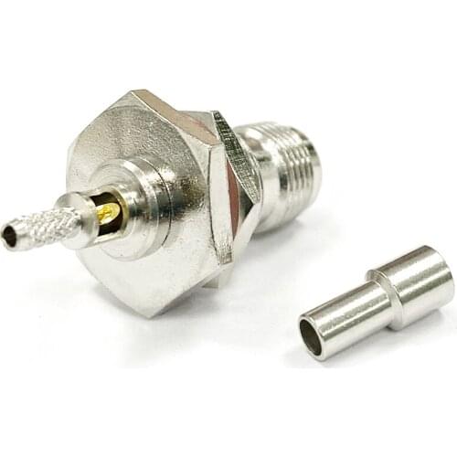 1pc RP-TNC Female Jack nut RF Coax Convertor Connector Crimp RG316,RG174,LMR100 Straight Nickelplated NEW wholesale