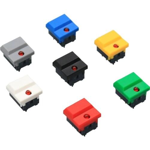 2Pcs PB86 B1 Singal Lamp Momentary 6Pin SPDT PCB Wide Cover Push Button Tact Switch