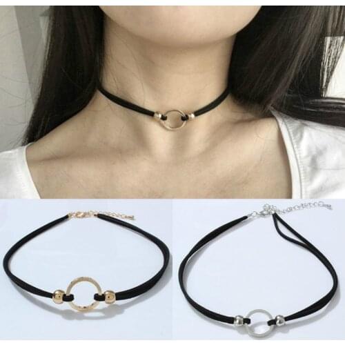 2018 New Fashion Black Neck Necklace Short Necklace Sexy Round Clavicle Necklace Temperament Necklace Cowboy Accessories