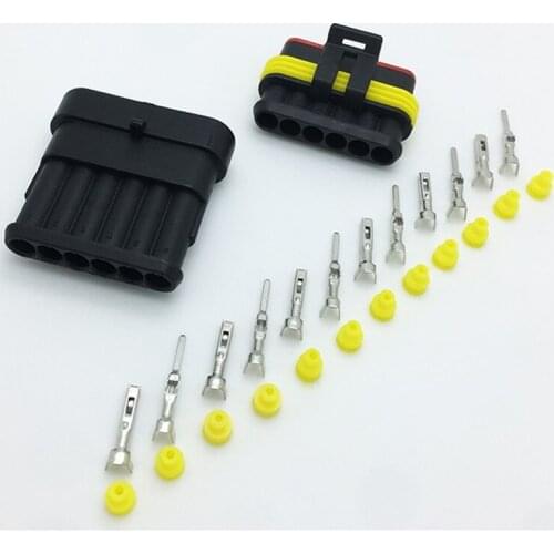 282108-1 282090-1 100set 6PIN Way AMP Super seal Waterproof Electrical Wire Connector Plug for car waterproof connector