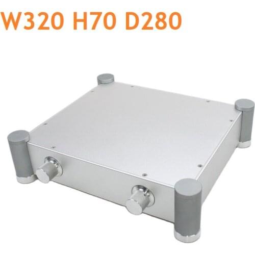 Size D280 W320 H70 All Aluminum Pure Rear Case Tube DIY Preamplifier Chassis WA70