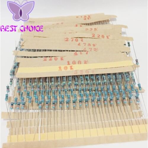 Free Shipping 1Set 600pcs 30 Kind 1/4W Resistance 1% Metal Film Resistor pack Assorted Kit