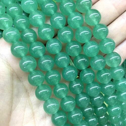 Natural Green Chalcedony Jades Stone Loose Spacer Beads For Jewelry Making DIY Handmade Bracelets Necklace 4/6/8/10/12mm
