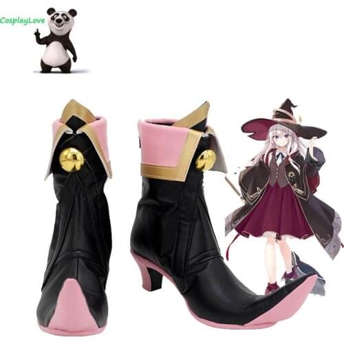 CosplayLove Wandering Witch: The Journey of Elaina Elaina Black Shoes Cosplay Long Boots Leather Custom Made For Party Birthday