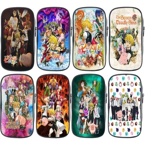 Children The Seven Deadly Sins Pencil Box Kids Cartoon Pencil Case Boys Girls Anime Pen Bags Student Storage Bag School Supplies