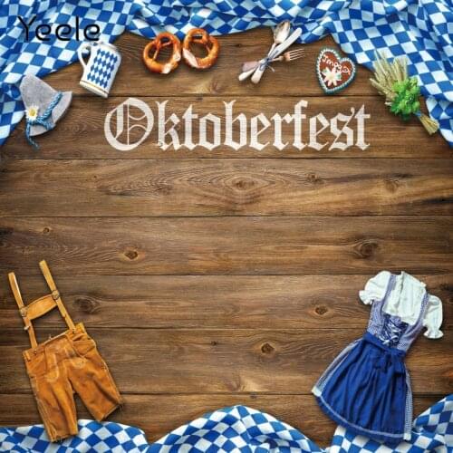 Yeele Oktoberfest Party Nice Food Clothes Cup Wheat Photography Backgrounds Customized Photographic Backdrops for Photo Studio