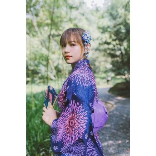 Japanese Kimono Bathrobe Women Comfortable Polyester Fabric for Girls' Home Wear Lady Clothing Simple Female Dressing