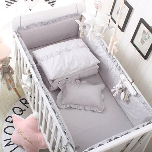 Newborn Bed Cribs Baby Bumper Protector Baby Bumper Sheet Around Cushion Cot Pillows Bedding Set Baby Chambre Decor