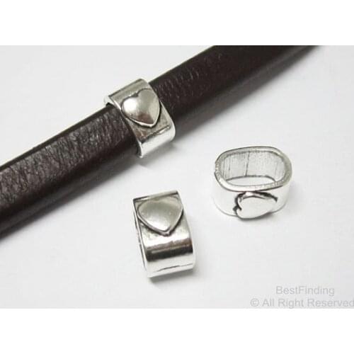 Licorice heart slider Thick licorice leather findings LF10