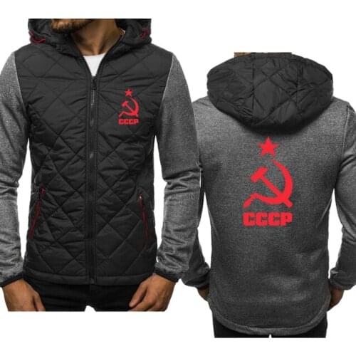 Spring Autumn Mens Unique CCCP Russian USSR Soviet Union Hoodie High Quality Zipper Long Sleeve Cotton Harajuku Casual Jacket