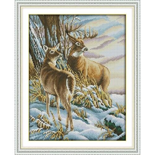 Deer 3 cross stitch kit aida 14ct 11ct count printed canvas stitches embroidery DIY handmade needlework