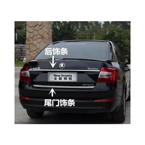 Tailgate Rear Door Bottom Cover Molding Trim Stainless Steel back door trim car Accessories for Skoda Octavia 2007-2017