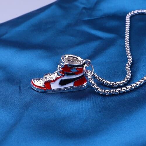 Basketball Shoes Necklace For Men Stainless Steel Cable Chain Fashion Paint Sports Necklace Antioxidant Jewelry Accessories