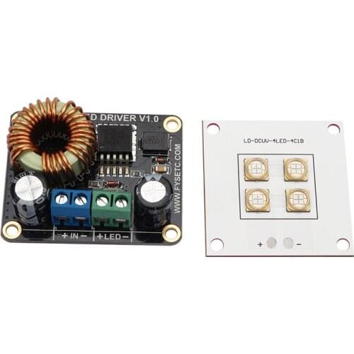 40W UV Light Source lamp panel copper integrated+30W LED Boost Driver Board for UV SLA DIY Photosolidification 3d printer parts