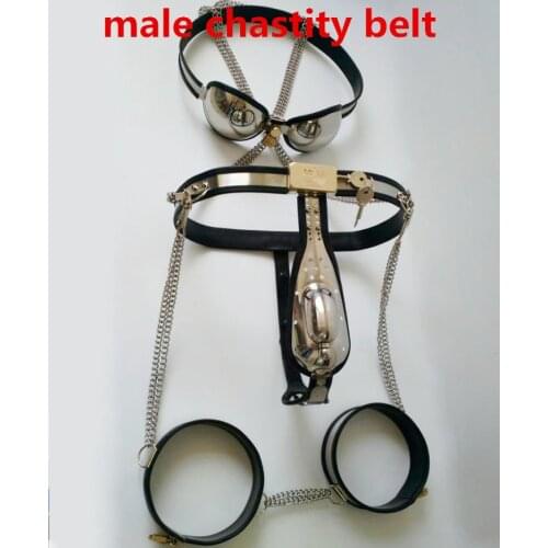 Chastity belt menT type stainless steel male chastity belt device mens chastity pants,cock cage+ catheter sex toys for women