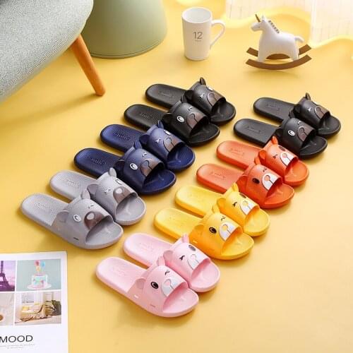 Summer PVC Indoor Bathroom Non-Slip Sandals Bear Pattern Shoes Trend Fashion Outdoor Soft Slippers