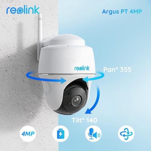 Reolink Argus PT 1080P WiFi Camera Wireless PT Battery Powered Security Camera for Outdoor Indoor Security