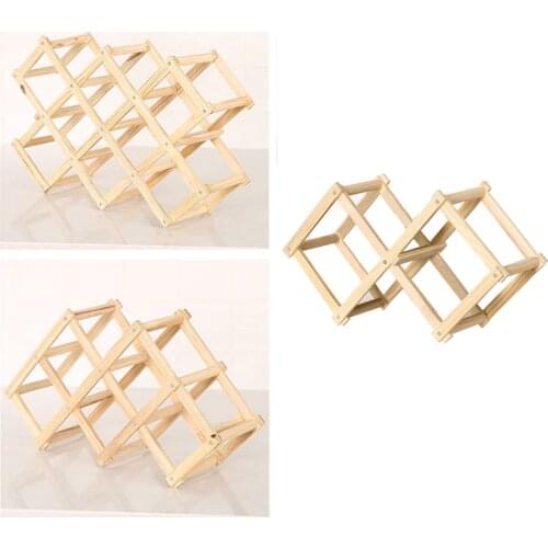 Collapsible Wooden Wine Racks Wine Bottle Holder Wood Shelf Organizer Storage For Retro Display Cabinet