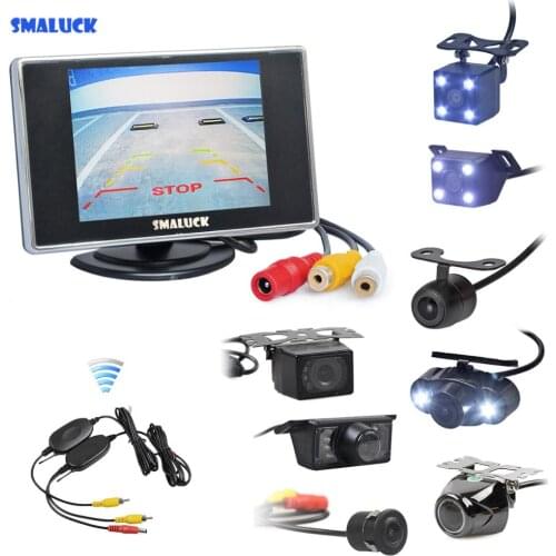 SMALUCK Wireless 3.5" Car Rearview Monitor Auto Parking Vedio + LED Night Vision Backup Reverse Rear View Car Camera