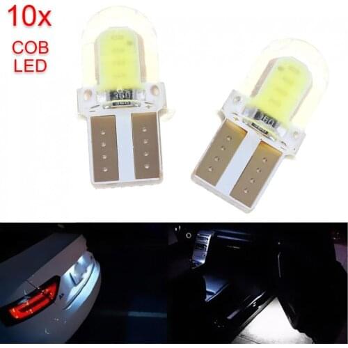 Brand New 10PCS T10 W5W COB 8-SMD LED Canbus Silica Bright White License Light Bulb 194 168