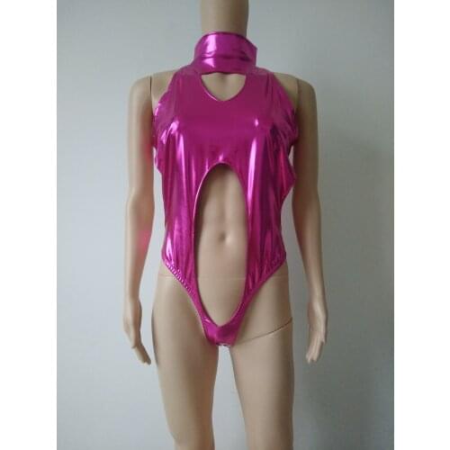 Special price! women‘s Hollow out sexy Leotard Shiny Metallic Gymnastics tights One Piece （182-186cm