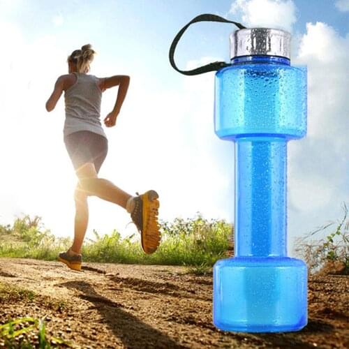 750ml Sports Water Bottles Leakproof Portable Sports Plastic Bottle Shaker Fitness Dumbbell Unisex Hot Sports Water Bottle