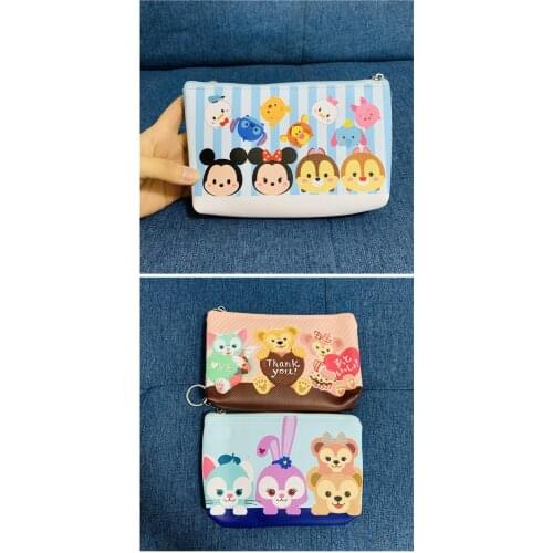 Disney Duffy TSUM Mickey Stitch Anime Figures Cartoon Product Cosplay Accessories Storage Bag Coin Purse Makeup Unisex Gift