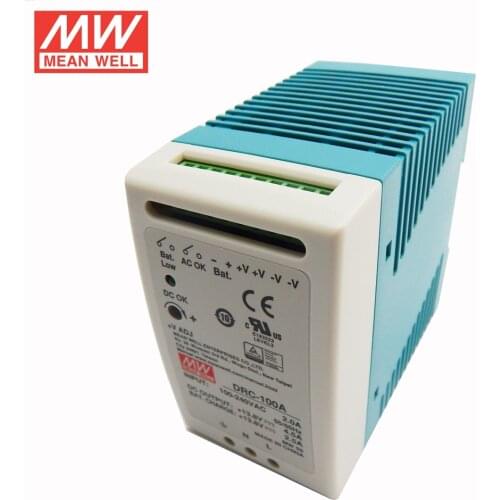 MEAN WELL DRC-100A Switching Power Supply 96W 12~15V 110V/220V AC to 13.8V DC 4.5A DIN Rail Battery Charger with UPS Function