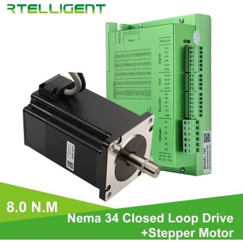 Factory Outlet Nema 34 8.0N.M Closed Loop Stepper Motorwith Nema34 T86 Closed Loop Stepper Motor Driver Stepper Driver CNC Kit