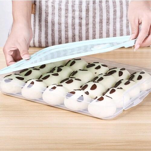 Rectangular Refrigerator Food Storage Box Organizer Fresh Box Dumplings Vegetable Egg Holder Stackable Organization Microwave