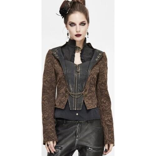 Steampunk Women Jacket Suit Slim Ladies Suit Jacket Autumn New Coat Women Brown Black Women Clothes