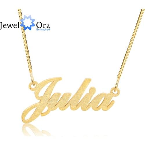 JewelOra Customized Letter Name Necklaces for Women Personalized Nameplate Pendants Choker Jewelry Anniversary Birthday Gifts