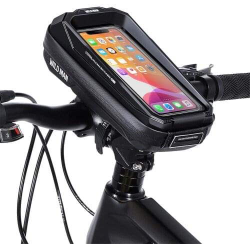 EVA Hard Shell Bicycle Head Bag Touch Screen Bike Cell Phone Handlebar Bag Waterproof Bicycle Bags Tube Phone Bag Case Holder
