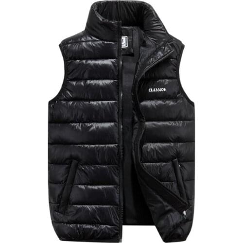 Mens Casual Vest Men Spring Autumn Ultra Light Sleeveless Jacket Outwear Down Vest Thin Coat Waistcoat Colete Veste Homme 6XL