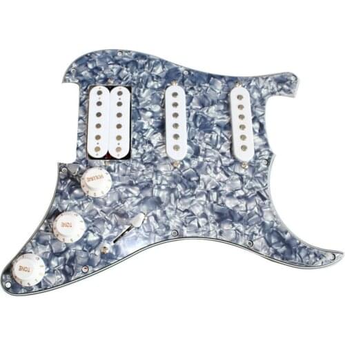1 Set Gray Pearl Loaded Prewired Pickguard SSH Pickup For Strat Guitar Replaceme