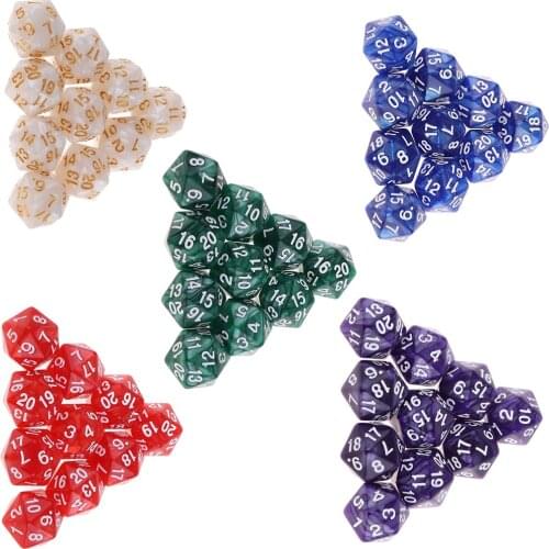 10pc Twenty Sided D20 Dice Playing D&D RPG Board Game Favours