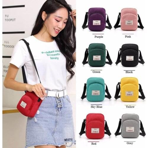 2021 Women Shoulder Bag Fashion Pure Color Casual Tote Outdoor Bag Canvas Handbag Zipper Messenger Messenger Bags Sac Main Femme