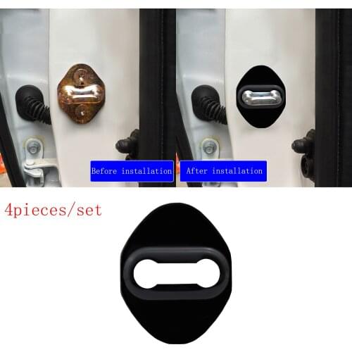 4 pcs Black Stainless Steel Car Door Lock Protective Buckle Cover case for Mazda 2 3 5 6