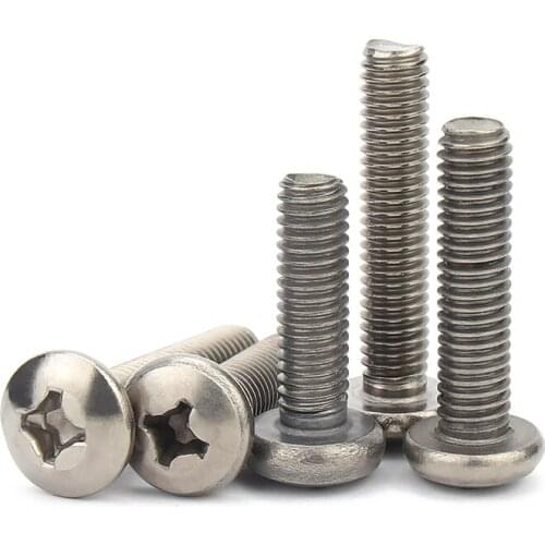 50pcs/lot DIN7985 Pure titanium M3x3/4/4.5/5/6/8/10/12/14/15/20-50 pan head Phillips screws round head machine screws Ti screws