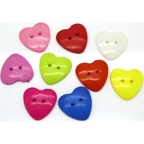 50Pcs Mixed 25x25mm Heart Round Sewing Buttons For Kids Clothes Scrapbooking Decorative Botones Handicraft DIY Accessories