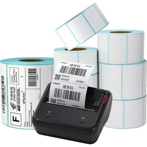 500pcs 100*100mm Direct Thermal Paper Printable Label Sticker Paper Roll Self-adhesive Barcode Printing Paper Waterproof Feature