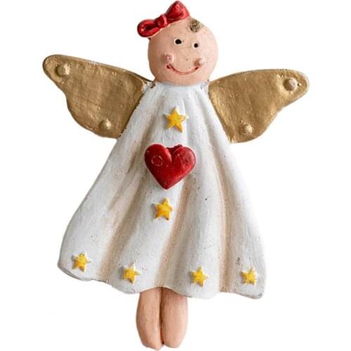 60% Hot Sale Angel Pattern Xmas Tree Ornament Beautiful Resin Hanging Pendant with Wing Home Decor White Dress Hanging Pendant