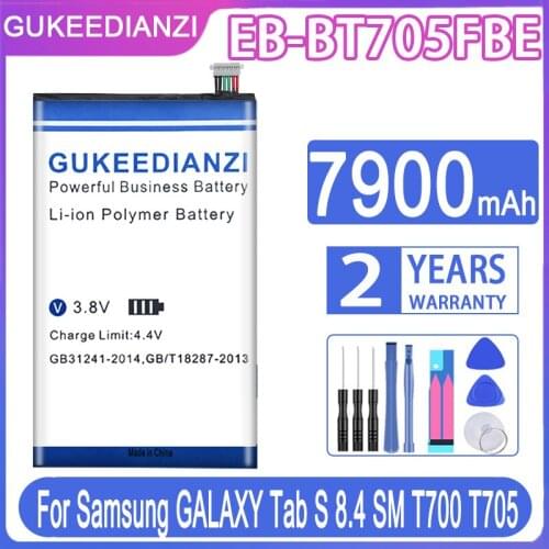 GUKEEDIANZI 7900mAh EB BT705FBE Tablets Battery For Samsung GALAXY Tab S 8.4 SM T700 T705 Li-ion Batteries