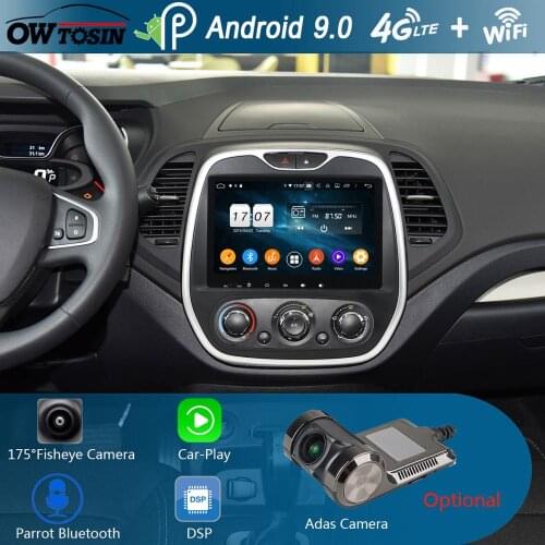 IPS 9" Android 9.0 8Core 4G+64G Car Multimedia Player For Renault Capture captur 2011-2018 MT GPS Radio Stereo CarPlay Parrot BT
