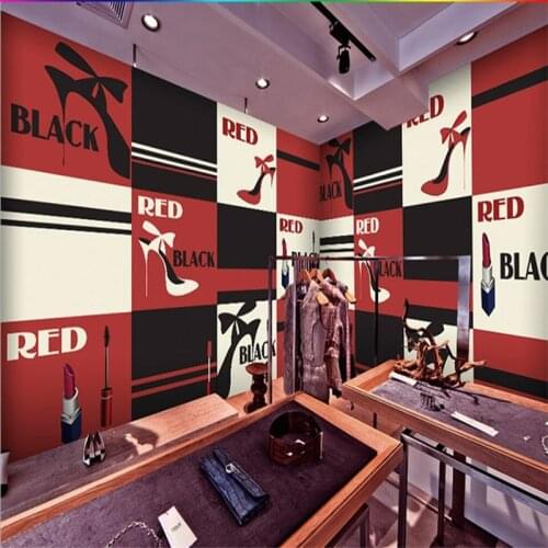 Beibehang Personality hand-painted fashion trend mall clothing store mural wall custom large mural green wallpaper