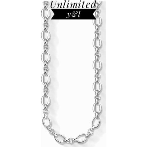 Link Chains Sweater Necklaces 925 Sterling Silver Thomas Style Pendant Carrier Jewelry for Women Men Necklace Accessories Gifts