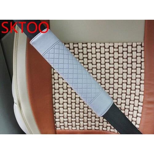 SKTOO 2pcs Car styling Seat belt cover for Volkswagen Ford Honda Nissan Peugeot Renault Jeep Opel Seat Volvo Car-styling