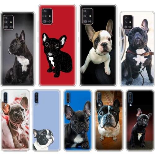 Case For Samsung Galaxy A51 A71 A21s A31 A41 A11 M31 M30s Translucent Soft Matte Phone Cover Shell French Bulldog Dog