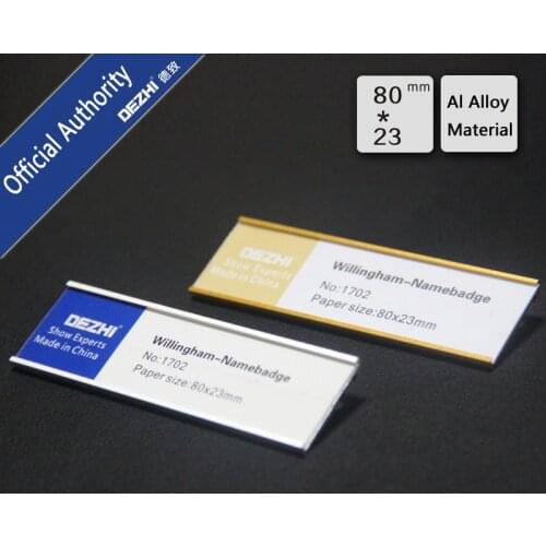 DEZHI-1702 silver/gold Pin/Magentic Name ID Tag Badge Fastener Holder Card Tag 80*23mm Metal Strong force