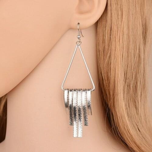 Long Style Fashion Statement Geometric Punk Drop Earrings for Women Vintage Alloy Earrings Party Jewelry Elegant Gifts